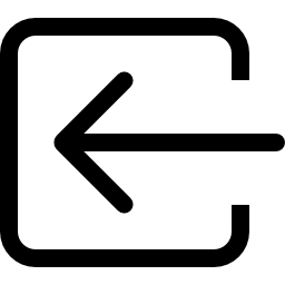 inloggen pijlsymbool terug in een vierkant icoon