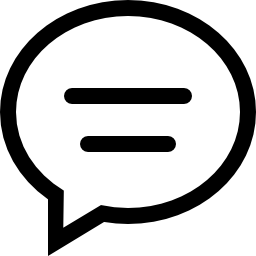 Chat comment oval speech bubble with text lines icon