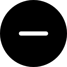 Minus circular black button icon