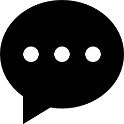 Oval black speech balloon with three dots inside icon