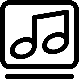 zarys przycisku prostokątny interfejs muzyki ikona