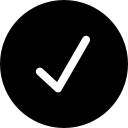 Verify circular black button symbol icon