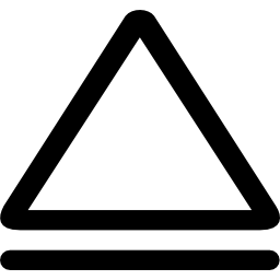 kształt konturu trójkąta równobocznego na linii poziomej ikona