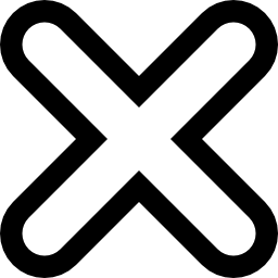 cruz contorno redondeado icono