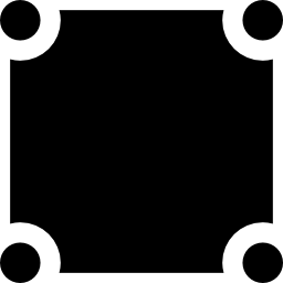 forme carrée avec des points sur les coins Icône