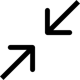 twee pijlen diagonaal symbool samenvouwen icoon