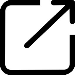symbole de bouton carré flèche supérieure droite Icône