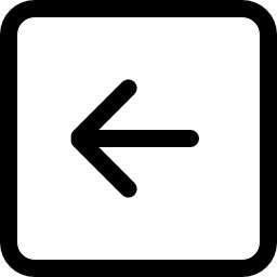 Back left arrow square button outline icon