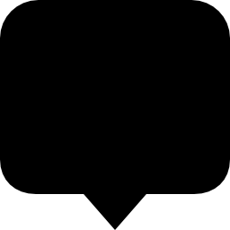 Chat black rectangular rounded speech balloon interface symbol icon