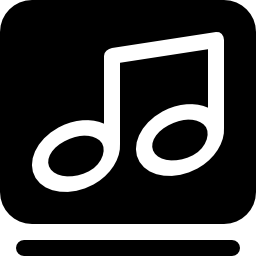 muzyczny solidny prostokątny zaokrąglony przycisk ikona