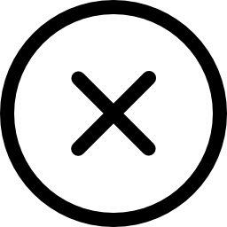 zamknij symbol okrągłego przycisku ikona