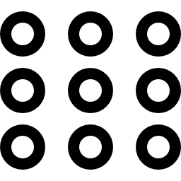 botão de nove círculos contornados Ícone