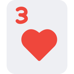 tres de corazones icono