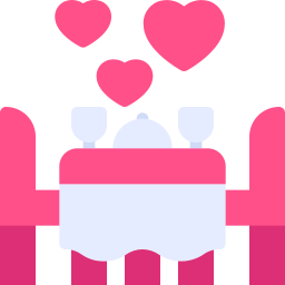 Romantic dinner icon