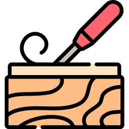 Wood carving icon