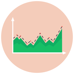 gráfico de área Ícone