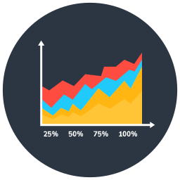 grafico ad area icona