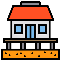 Beach hut icon