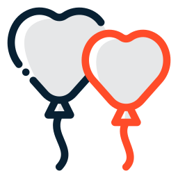 Balloon hearts icon