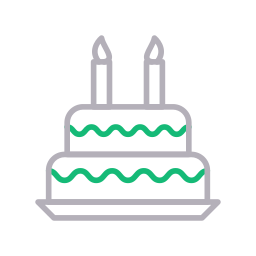 pastel de cumpleaños icono