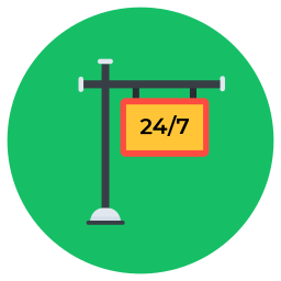 24 hours sign icon