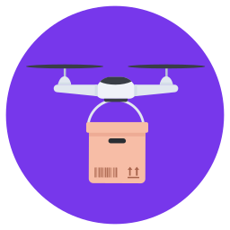 livraison de drones Icône