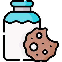 Cookie and milk icon