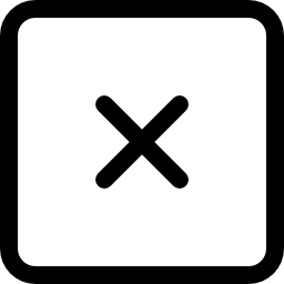 krzyż kwadratowy przycisk ikona