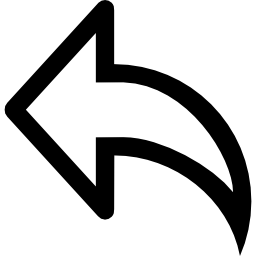 Left arrow curve outline icon