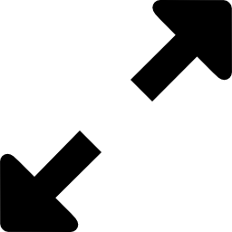 développer le symbole de deux flèches diagonales Icône