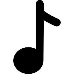 Musical note black symbol icon
