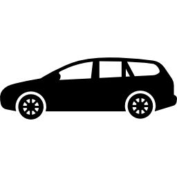 vista lateral preta do carro apontando para a esquerda Ícone