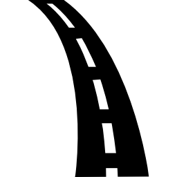 strada in leggera curva icona