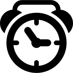 Alarm clock of circular shape icon