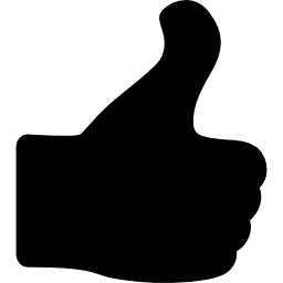 duim omhoog hand silhouet icoon