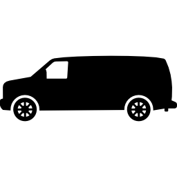 vista laterale del trasporto nero del furgone che punta a sinistra icona