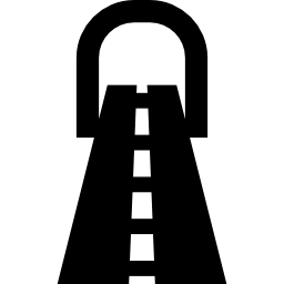 Road entering a tunnel icon