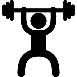 Weightlifter frontal silhouette icon