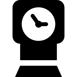 Clock of rectangular shape icon