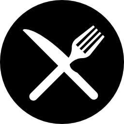 kruis van vork en mes op een bord om niet te eten icoon