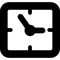 relógio de formato retangular Ícone