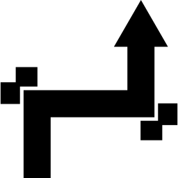 Up arrow with straight angles icon