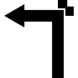 Стрелка поворота влево под прямым углом иконка