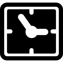 Clock rectangular black tool icon