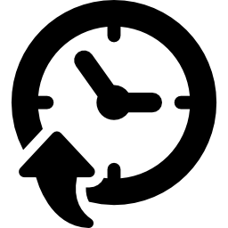 reloj herramienta circular con una flecha icono