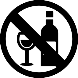 señal de prohibición de vino icono