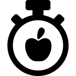 pausenzeitsymbol eines timers und eines apfels icon