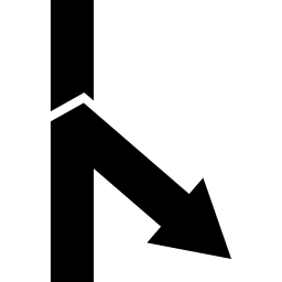 biforcazione in basso a destra dell'angolo della freccia icona