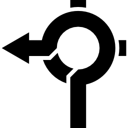 Circular road turning points icon