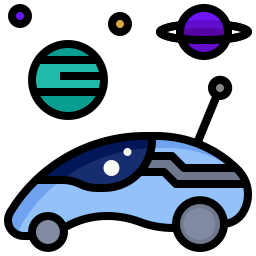 kosmiczny samochód ikona